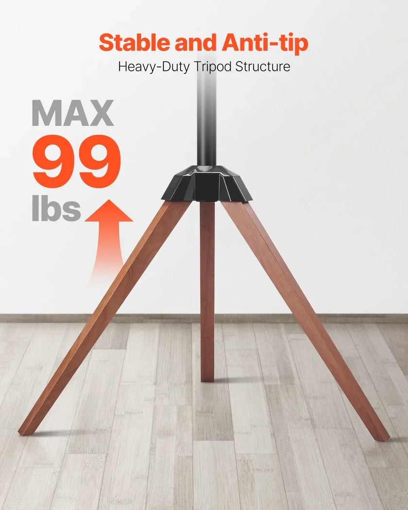 VEVOR Tripod Easel TV Stand Wood Legs Holds up to 99 lbs for 40-65 Inch Screens