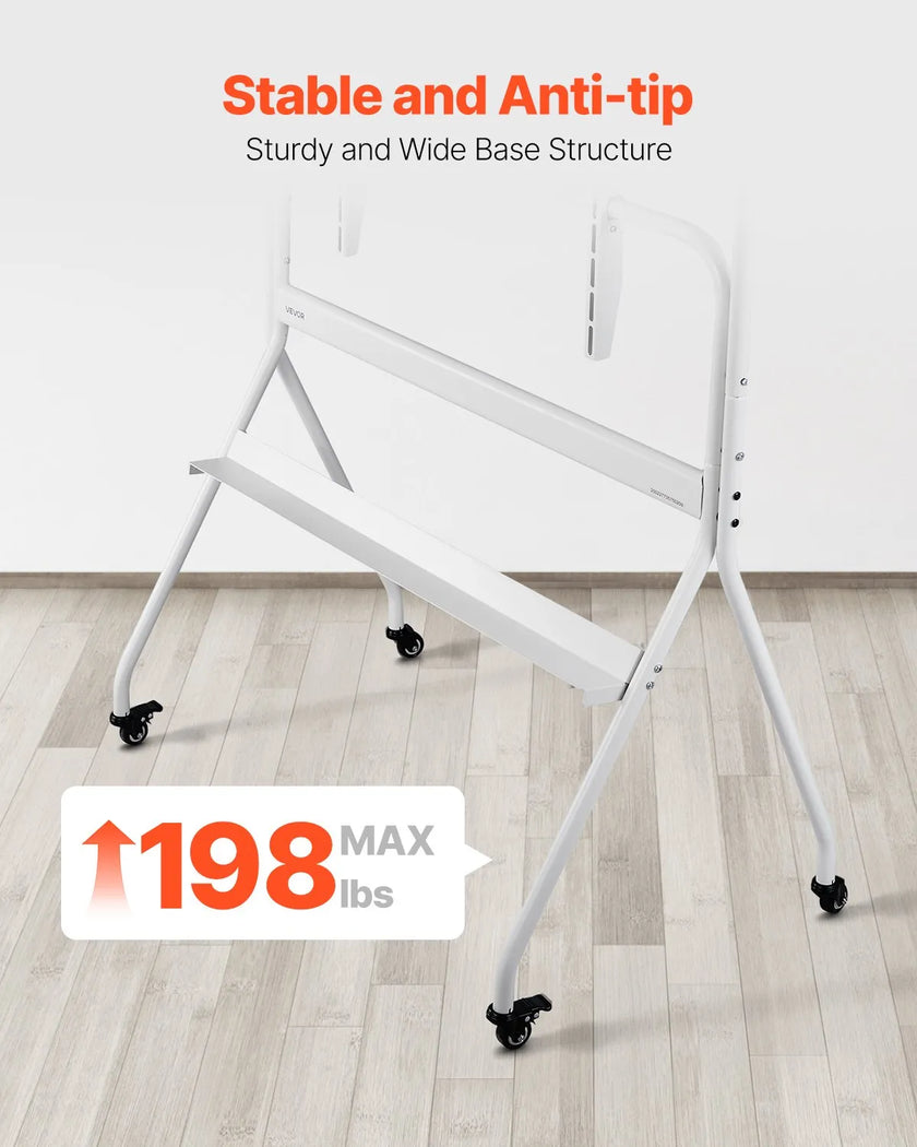 VEVOR Rolling TV Stand Mobile TV Cart Holds Up to 198 lbs for 35-100 In Screens