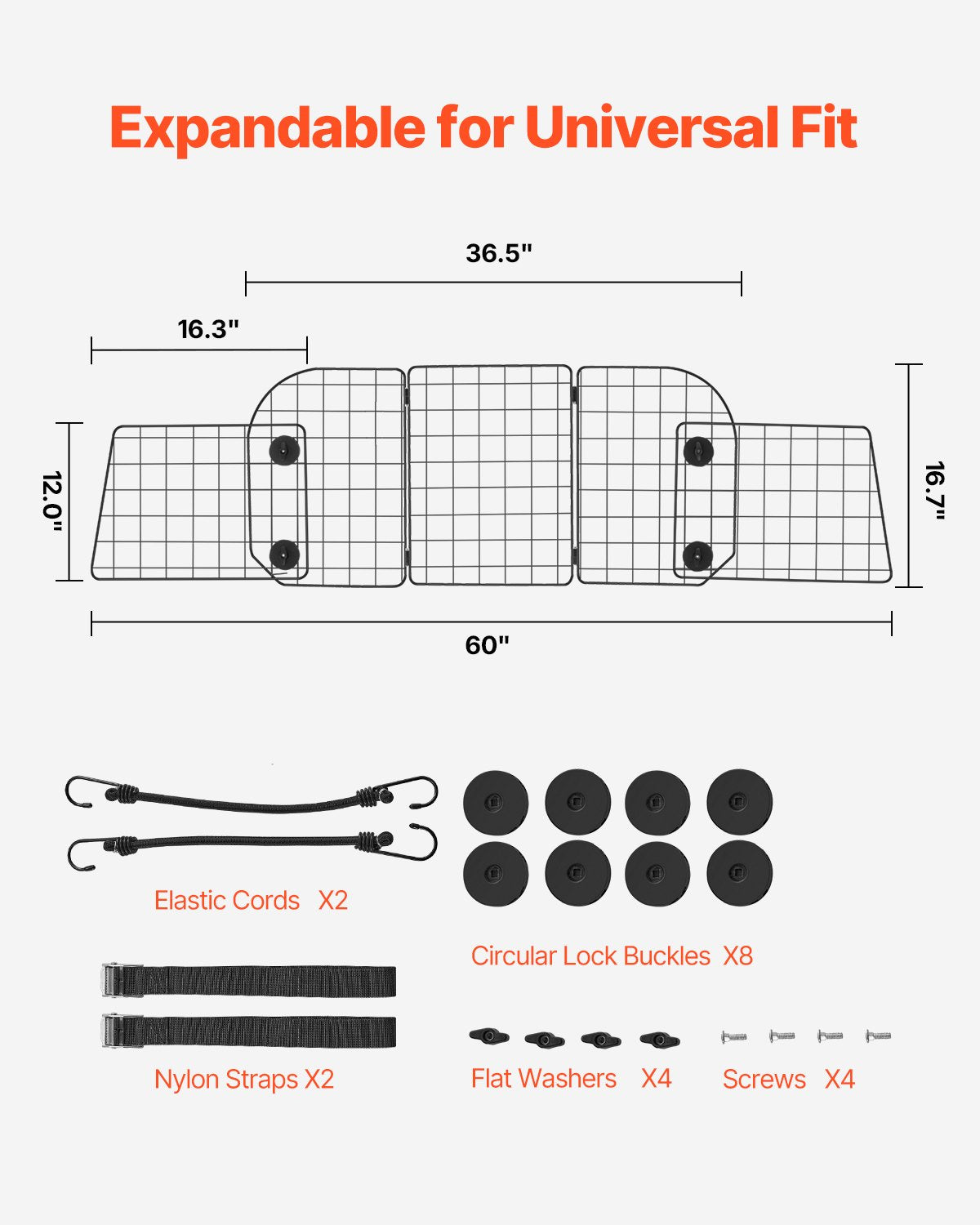 VEVOR Dog Car Barrier 36.6