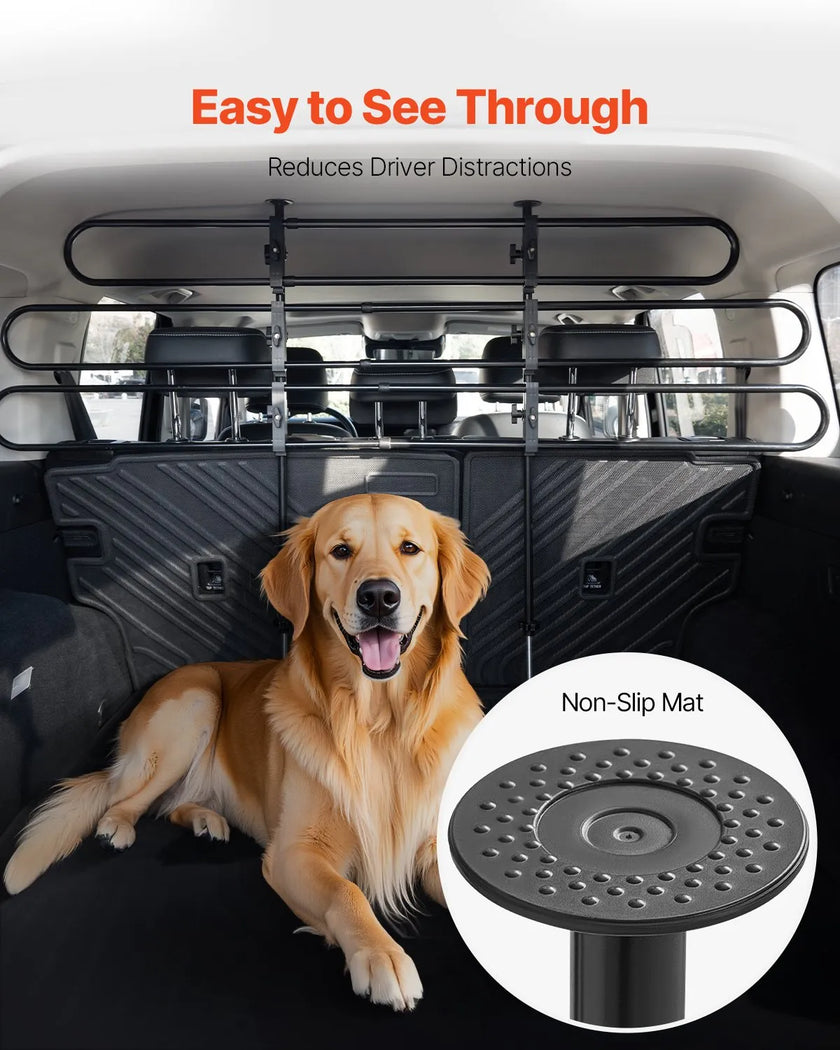 VEVOR Dog Car Barrier Metal Adjustable Pet Barrier Universal-Fit Pet Divider