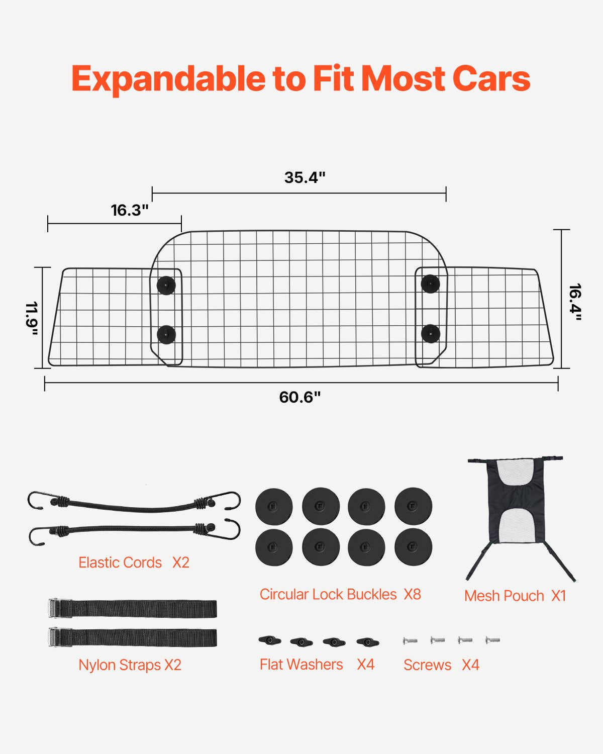 VEVOR Dog Car Barrier 35.4