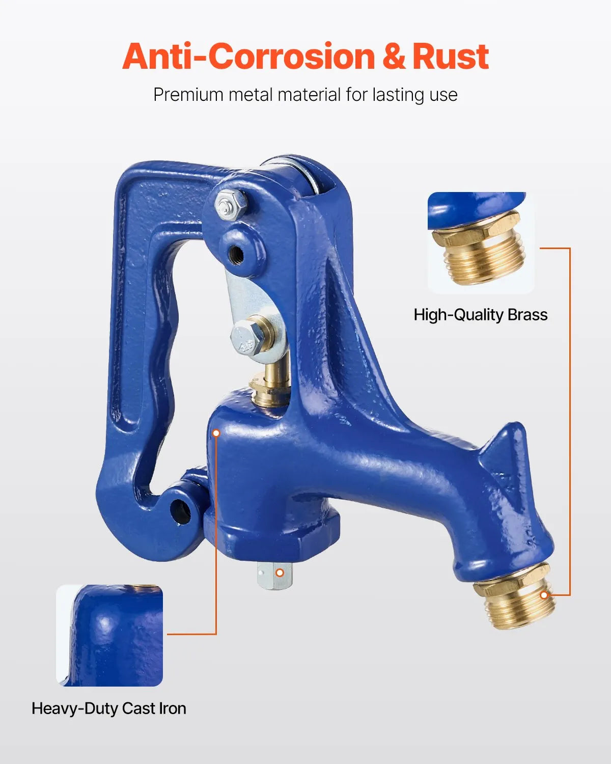 VEVOR Frost Free Outdoor Faucet Freeze Proof Yard Hydrant Complete Head Assembly