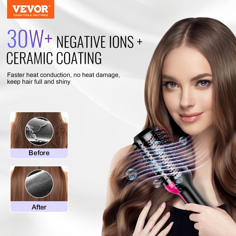 VEVOR Hair Blow Dryer Brush Ionic Hair Dryer and Styler with 2.95