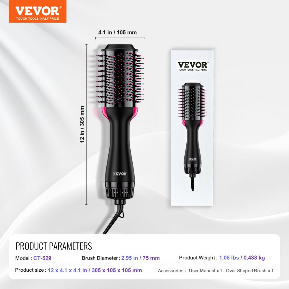 VEVOR Hair Blow Dryer Brush Ionic Hair Dryer and Styler with 2.95