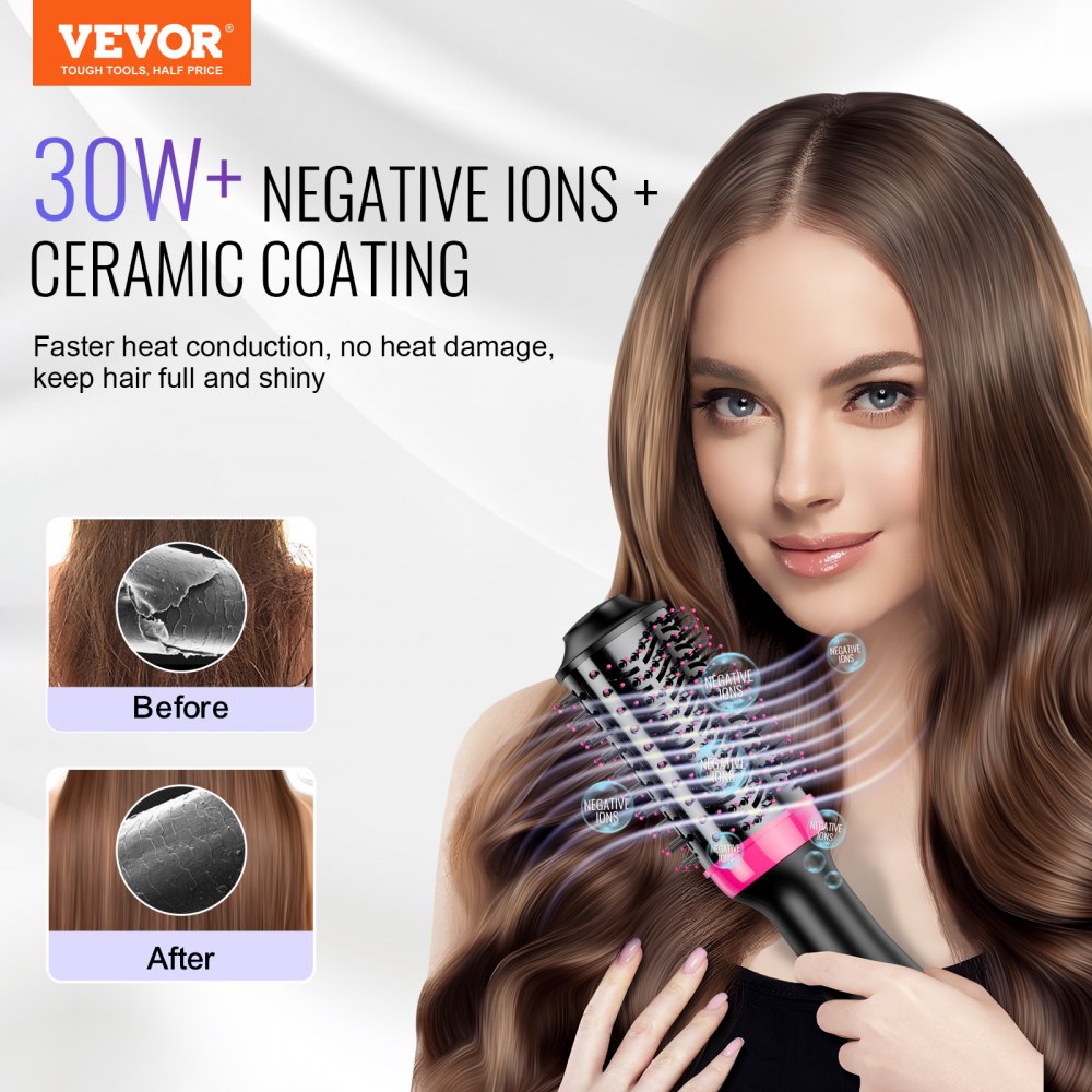 VEVOR Hair Blow Dryer Brush Ionic Hair Dryer and Styler with 2.56