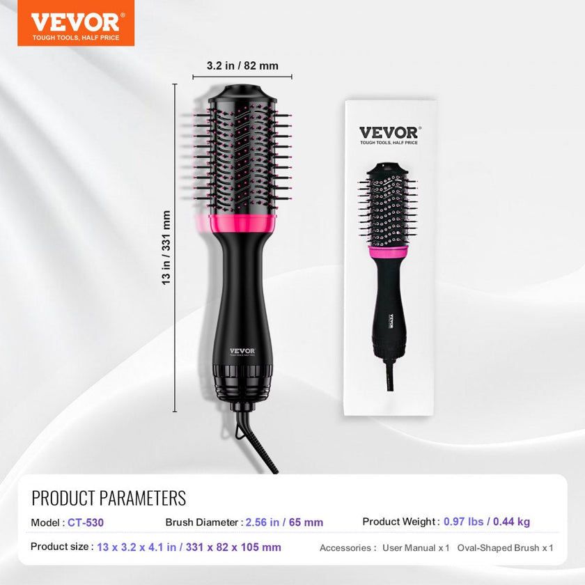 VEVOR Hair Blow Dryer Brush Ionic Hair Dryer and Styler with 2.56