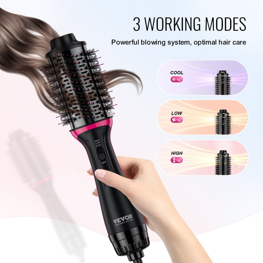 VEVOR Hair Blow Dryer Brush Dual Voltage Hot Air Styler with 2.56