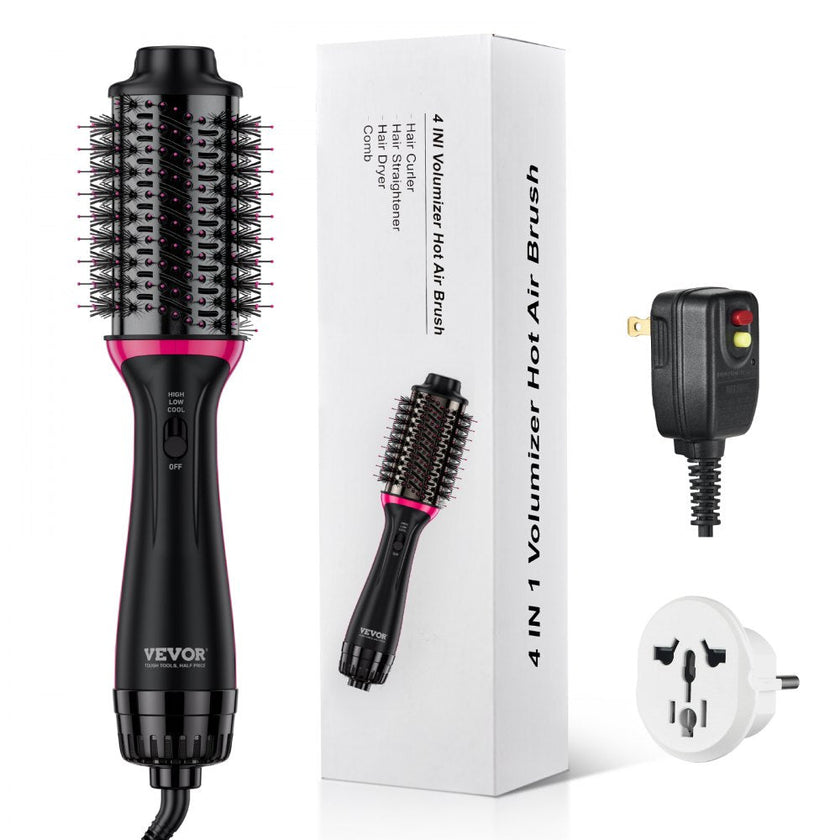 VEVOR Hair Blow Dryer Brush Dual Voltage Hot Air Styler with 2.56