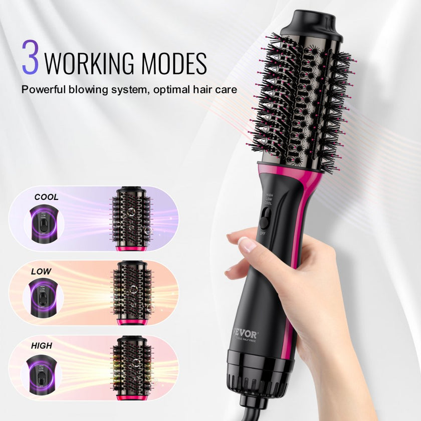 VEVOR Hair Blow Dryer Brush Ionic Hair Styler Volumizer with 2.56