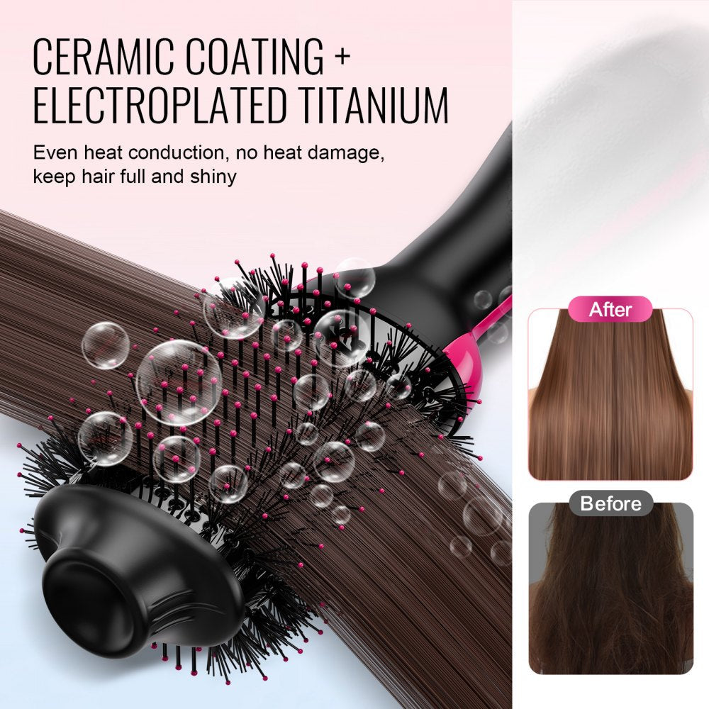 VEVOR Hair Blow Dryer Brush Dual Voltage Hot Air Styler with 2.95