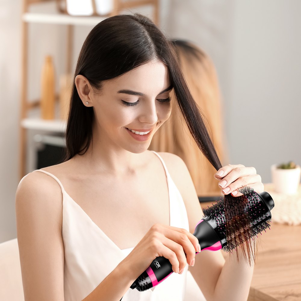 VEVOR Hair Blow Dryer Brush Dual Voltage Hot Air Styler with 2.95