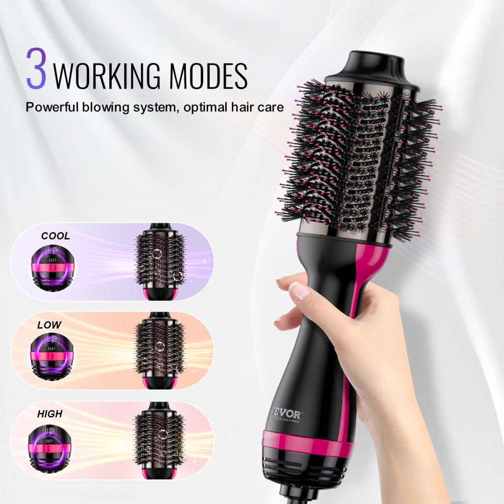 VEVOR Hair Blow Dryer Brush Ionic Hair Styler Volumizer with 2.95