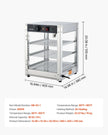 VEVOR 3-Tier Commercial Food Warmer Display, 800W Food Display Warmer with LED Light, Adjustable Shelf and Stainless Steel Frame, 86℉~185℉ Air Heating, 34L for Hamburger, Pizza, Bread, Fried Chicken