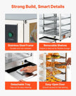 VEVOR 5-Tier Commercial Food Warmer Display, 800W Food Display Warmer with LED Light, Adjustable Shelf and Stainless Steel Frame, 86℉~185℉ Air Heating, 60L for Hamburger, Pizza, Bread, Fried Chicken