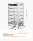 VEVOR 5-Tier Commercial Food Warmer Display, 800W Food Display Warmer with LED Light, Adjustable Shelf and Stainless Steel Frame, 86℉~185℉ Air Heating, 60L for Hamburger, Pizza, Bread, Fried Chicken