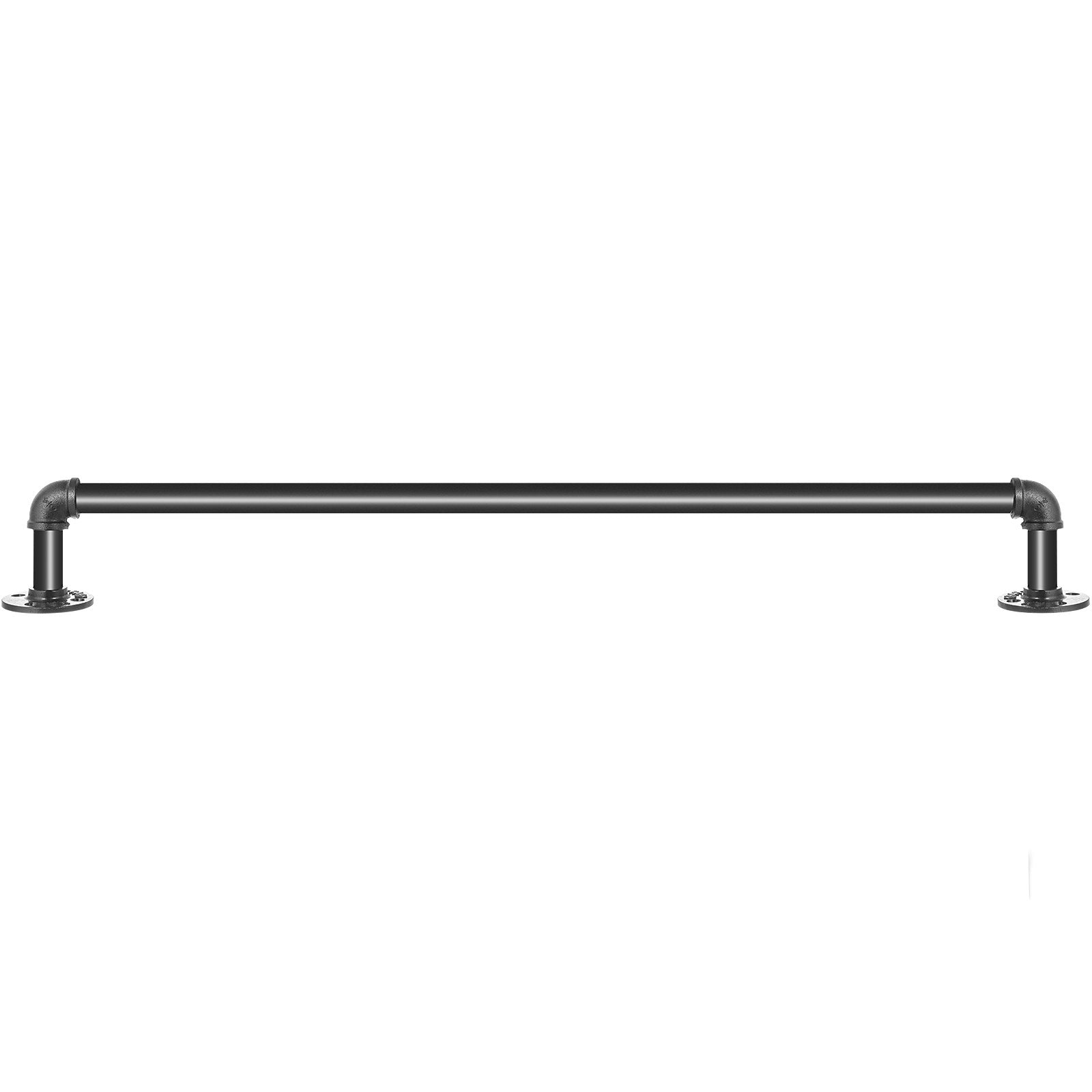 VEVOR Pipe Stair Handrail, 3FT Staircase Handrail, 440LBS Load Capacity Carbon Steel Pipe Handrail, Industrial Pipe Handrail with Wall Mount Support, Round Corner Wall Handrailings for Indoor, Outdoor