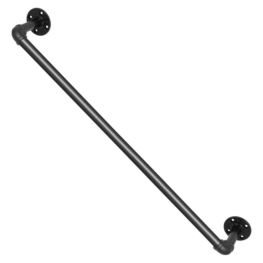 VEVOR Pipe Stair Handrail, 3FT Staircase Handrail, 440LBS Load Capacity Carbon Steel Pipe Handrail, Industrial Pipe Handrail with Wall Mount Support, Round Corner Wall Handrailings for Indoor, Outdoor