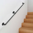 VEVOR Pipe Stair Handrail, 6FT Staircase Handrail, 440LBS Load Capacity Carbon Steel Pipe Handrail, Industrial Pipe Handrail with Wall Mount Support, Round Corner Wall Handrailings for Indoor, Outdoor