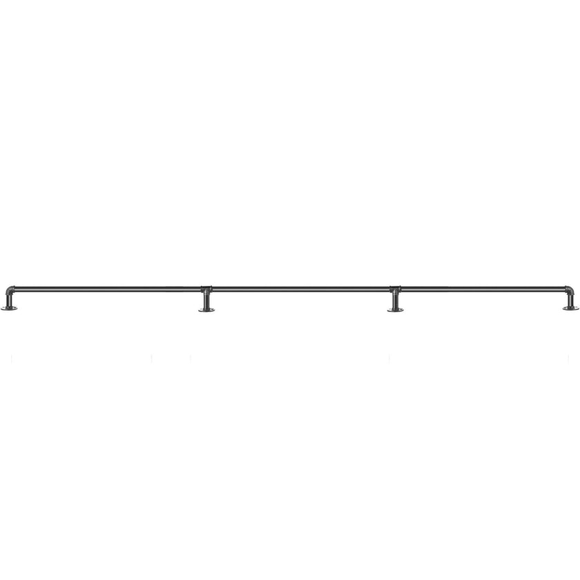VEVOR Pipe Stair Handrail, 8FT Staircase Handrail, 440LBS Load Capacity Carbon Steel Pipe Handrail, Industrial Pipe Handrail with Wall Mount Support, Round Corner Wall Handrailings for Indoor, Outdoor