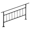 VEVOR Outdoor Stair Railing, Fits for 1-4 Steps Transitional Wrought Iron Handrail, Adjustable Exterior Stair Railing, Handrails for Concrete Steps with Installation Kit, Matte Black Outdoor Handrail