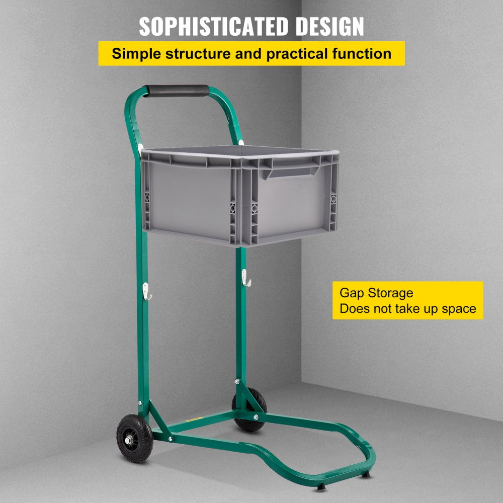 VEVOR Steel Recycling Cart, 220 lbs Load Capacity 22.8 x 15.7 Inch, 4 Wheels Moving Bin Cart, Easy Assembly & Weatherproof, Well-Built Hook-Type for Simple Recycle Bin and Recycle Caddy, Green