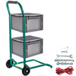VEVOR Steel Recycling Cart, 220 lbs Load Capacity 22.8 x 15.7 Inch, 4 Wheels Moving Bin Cart, Easy Assembly & Weatherproof, Well-Built Hook-Type for Simple Recycle Bin and Recycle Caddy, Green