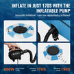 VEVOR Inflatable Water Bouncer, 10ft Recreational Water Trampoline, Portable Bounce Swim Platform with Slide, 3-Step Ladder & Electric Air Pump, Kid Adult Floating Rebounder for Pool Lake Water Sports