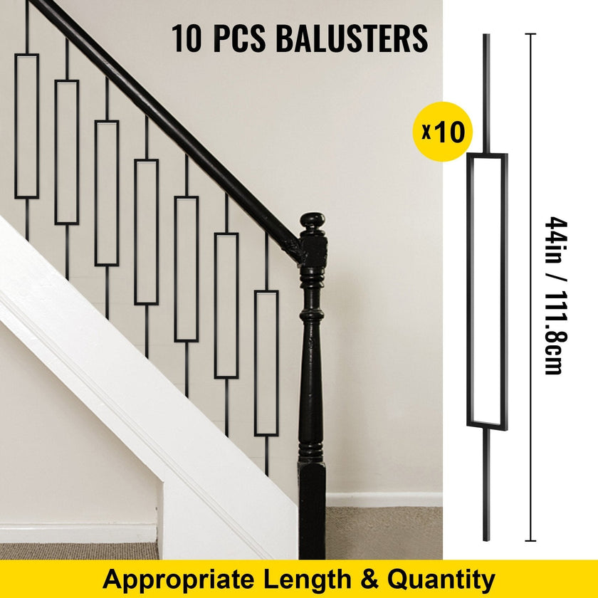 VEVOR Deck Balusters, 10 Pack Metal Deck Spindles, 44