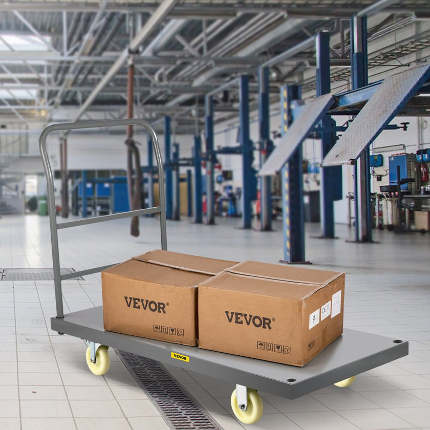 VEVOR Platform Truck, 2000 lbs Capacity Steel Flatbed Cart, 47\