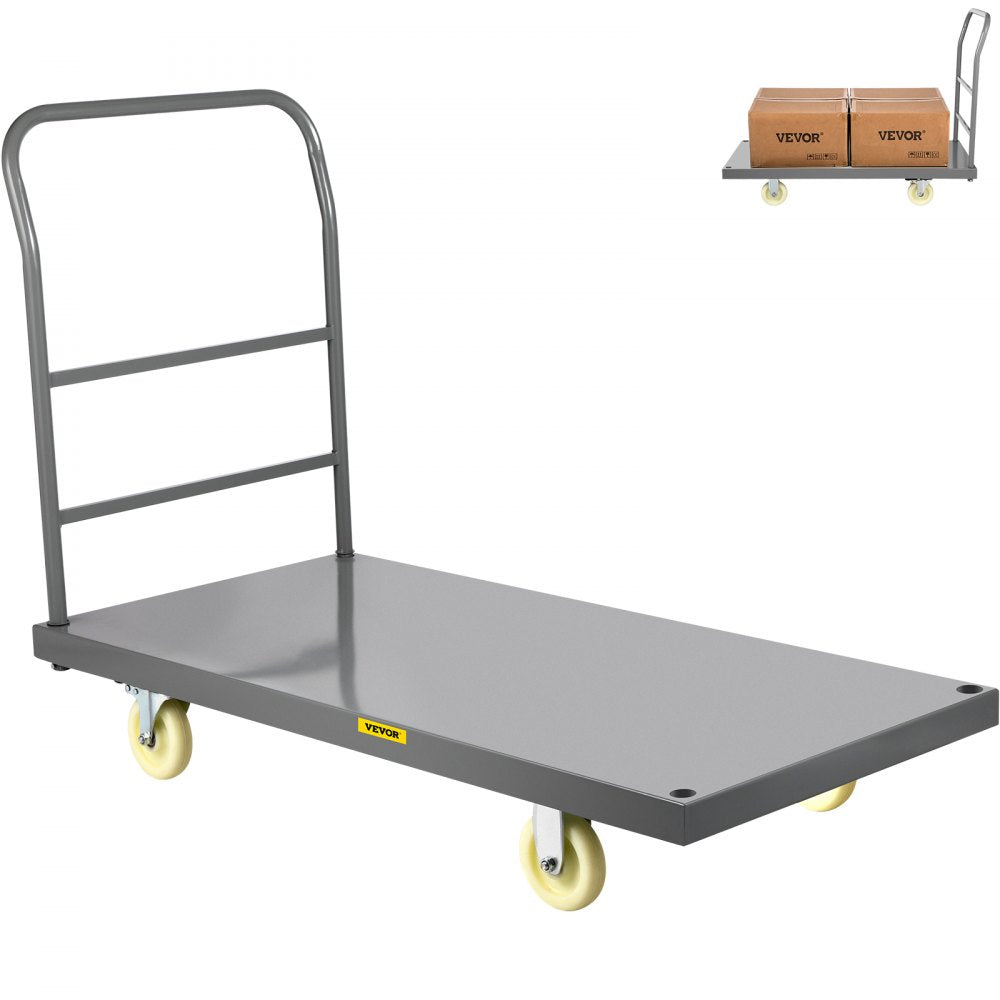 VEVOR Platform Truck, 2000 lbs Capacity Steel Flatbed Cart, 47\