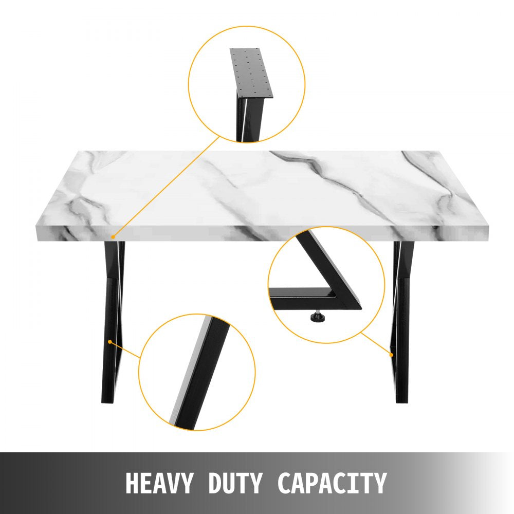 VEVOR Metal Table Legs Set of 2 Dining Table Legs Black Desk Legs, 28? Height 20? Width Heavy Duty Bench Legs Zig Zag Style Coffee Table Legs Base Modern DIY Steel Table Legs