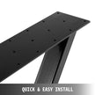 VEVOR Metal Table Legs Set of 2 Dining Table Legs Black Desk Legs 28? Height 24? Width Bench Legs Zig Zag Style Coffee Table Legs 1763lbs Load Capacity Steel Table Legs Heavy Duty Base Modern DIY