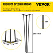 VEVOR Hairpin Table Legs 26 inch, Set of 4 DIY Desk Table Legs 3 Rods Heavy Duty