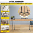 VEVOR Hairpin Table Legs 34 inch, Set of 4 DIY Desk Table Legs 3 Rods Heavy Duty