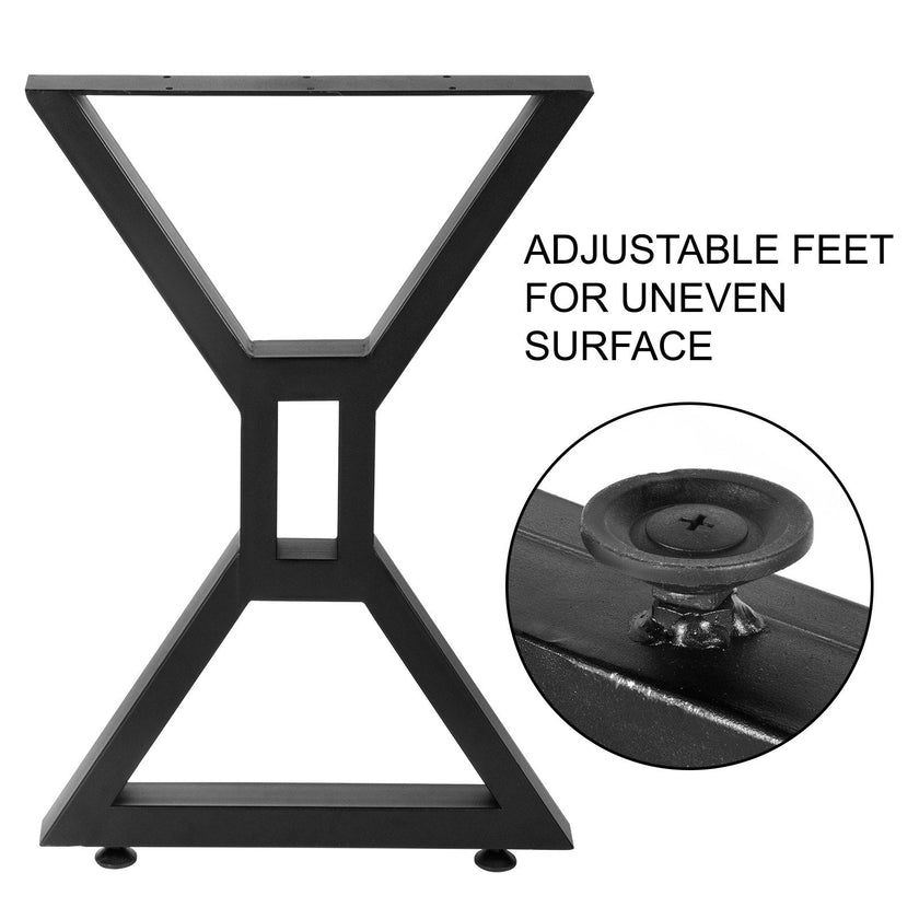 VEVOR Dining Table Legs 28inch Metal Table Legs 2PCs Black Iron for Office Table