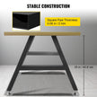 VEVOR Metal Table Legs 16 x 17.7 inch A-Shaped Desk Legs Set of 2 Heavy Duty Bench Legs Rustic Metal Furniture Legs Wrought Iron Coffee Table Legs Home DIY for Dining Table w/ Floor Protectors Black