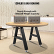 VEVOR Metal Table Legs 16 x 17.7 inch A-Shaped Desk Legs Set of 2 Heavy Duty Bench Legs Rustic Metal Furniture Legs Wrought Iron Coffee Table Legs Home DIY for Dining Table w/ Floor Protectors Black