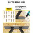 VEVOR Metal Table Legs 16 x 17.7 inch A-Shaped Desk Legs Set of 2 Heavy Duty Bench Legs Rustic Metal Furniture Legs Wrought Iron Coffee Table Legs Home DIY for Dining Table w/ Floor Protectors Black