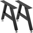 VEVOR Metal Table Legs 16 x 17.7 inch A-Shaped Desk Legs Set of 2 Heavy Duty Bench Legs Rustic Metal Furniture Legs Wrought Iron Coffee Table Legs Home DIY for Dining Table w/ Floor Protectors Black