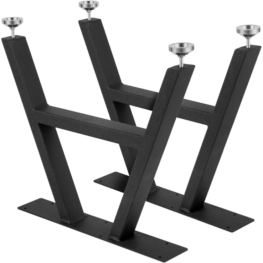 VEVOR Metal Table Legs 16 x 17.7 inch A-Shaped Desk Legs Set of 2 Heavy Duty Bench Legs Rustic Metal Furniture Legs Wrought Iron Coffee Table Legs Home DIY for Dining Table w/ Floor Protectors Black
