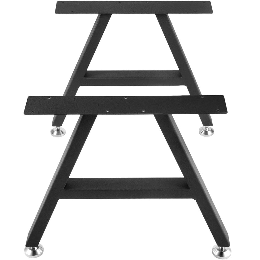 VEVOR Metal Table Legs 16 x 17.7 inch A-Shaped Desk Legs Set of 2 Heavy Duty Bench Legs Rustic Metal Furniture Legs Wrought Iron Coffee Table Legs Home DIY for Dining Table w/ Floor Protectors Black