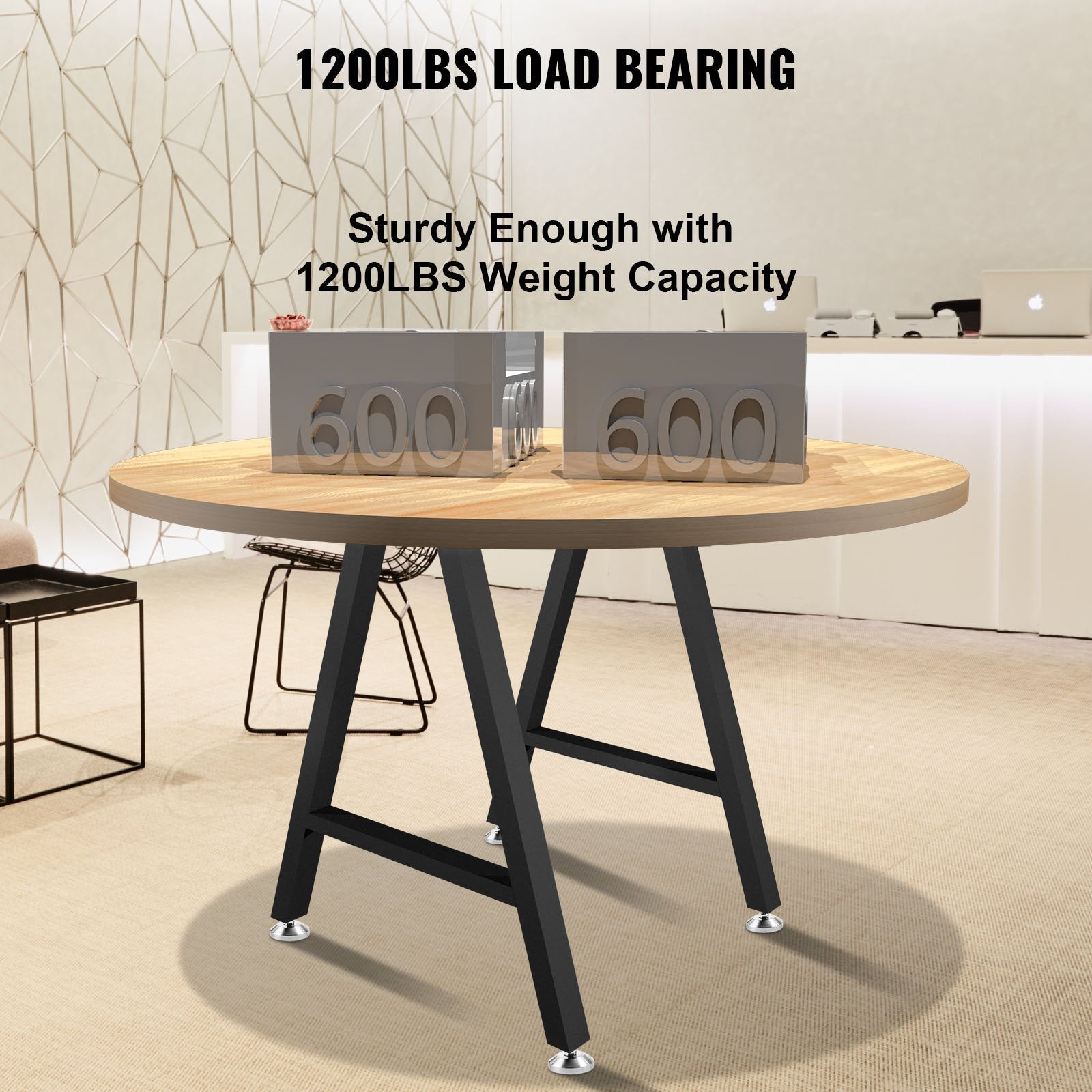 VEVOR Metal Table Legs 28 x 17.7 inch A-Shaped Desk Legs Set of 2 Heavy Duty Bench Legs Rustic Metal Furniture Legs Wrought Iron Coffee Table Legs Home DIY for Dining Table w/ Floor Protectors Black
