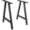 VEVOR Metal Table Legs 28 x 17.7 inch A-Shaped Desk Legs Set of 2 Heavy Duty Bench Legs Rustic Metal Furniture Legs Wrought Iron Coffee Table Legs Home DIY for Dining Table w/ Floor Protectors Black