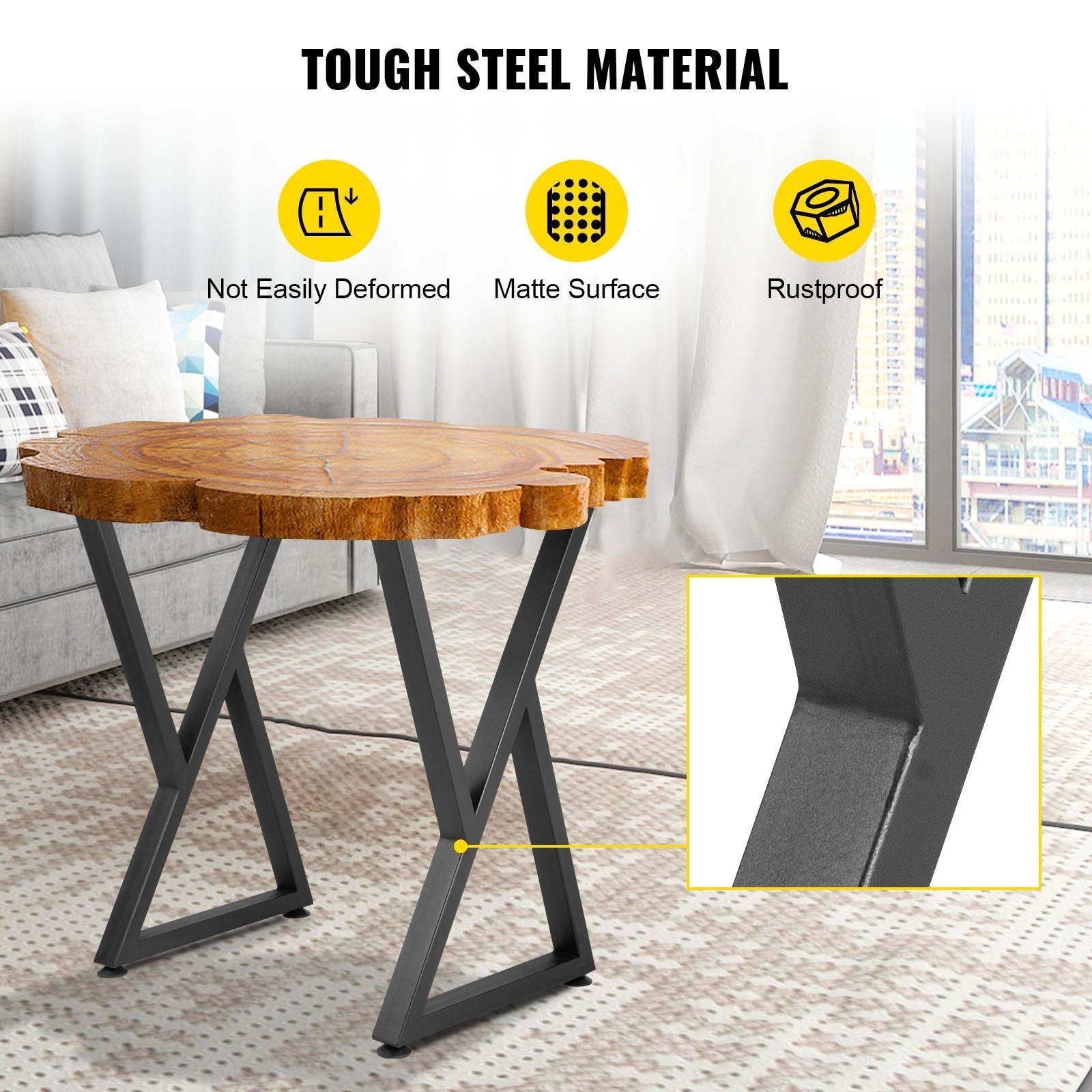 VEVOR Z Shape Metal Table Legs Dining Table Legs 28