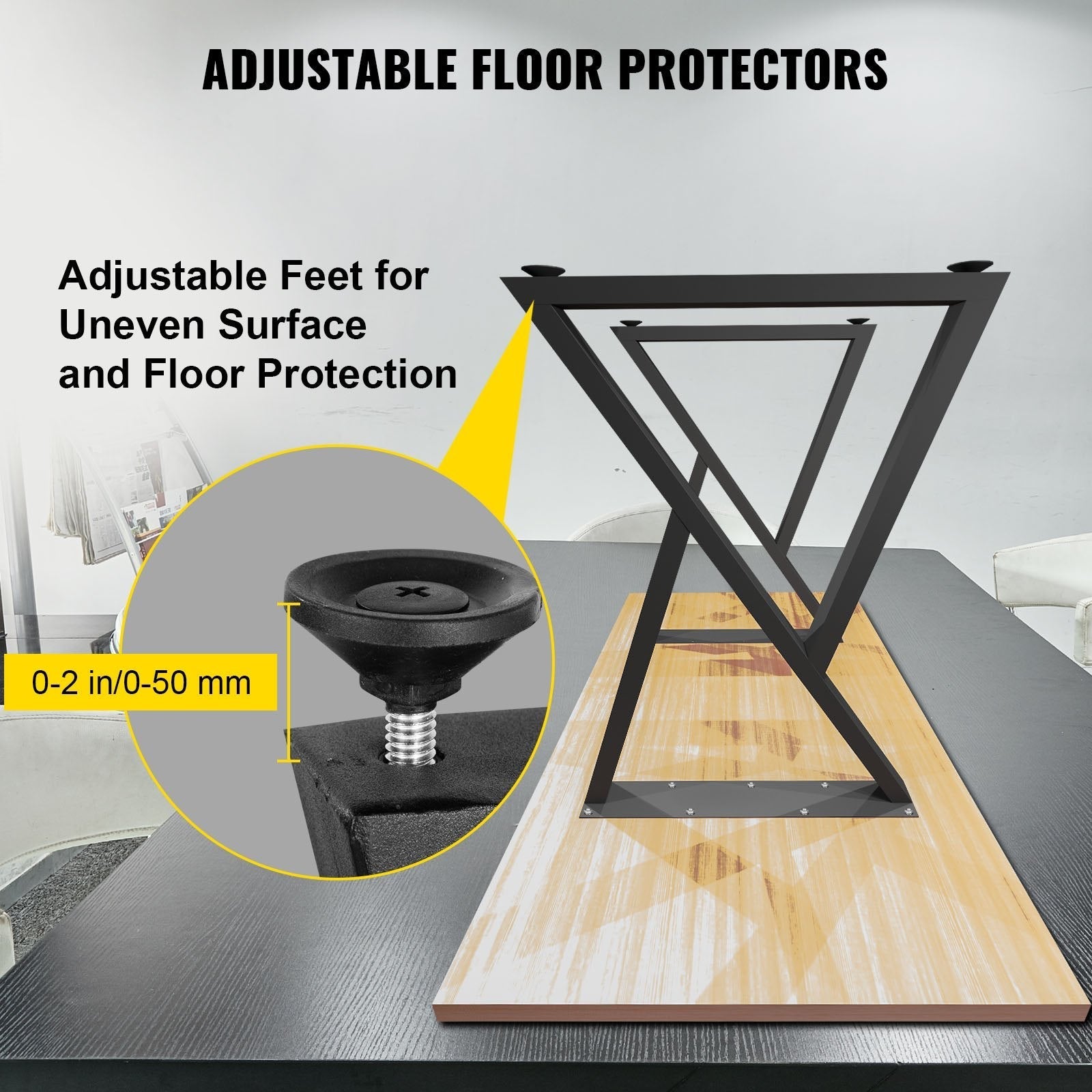 VEVOR Z Shape Metal Table Legs Dining Table Legs 28
