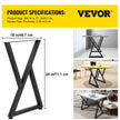 VEVOR Z Shape Metal Table Legs Dining Table Legs 28