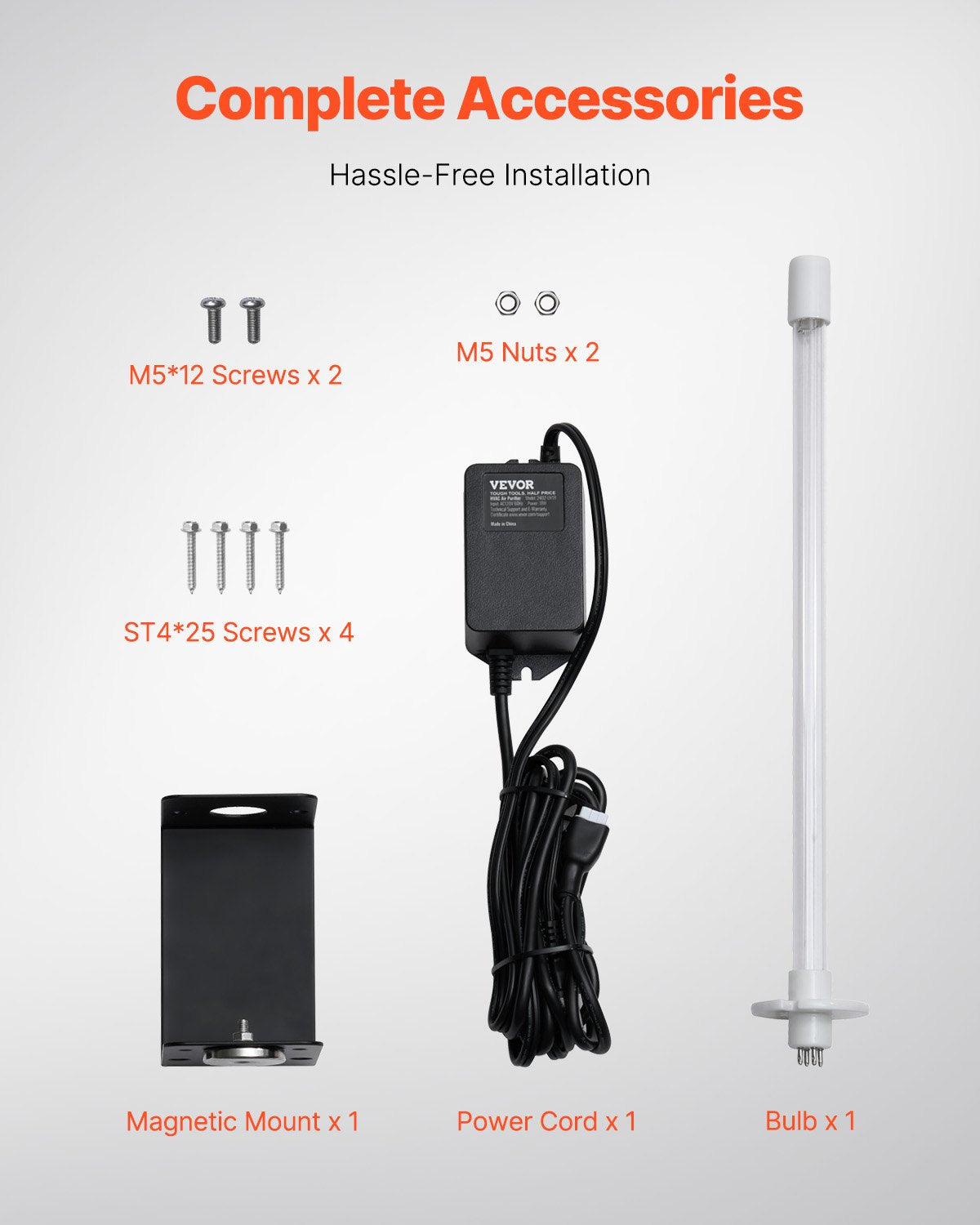 VEVOR HVAC Air Purifier 18W 14inch Light Coil Cleaner with Magnet in Duct