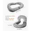 VEVOR Reading Pillow Large Size U-Shaped Sitting up Pillow with Soft Velvet Grey