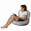 VEVOR Reading Pillow Large Size U-Shaped Sitting up Pillow with Soft Velvet Grey