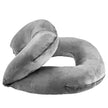 VEVOR Reading Pillow Large Size U-Shaped Sitting up Pillow with Soft Velvet Grey